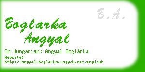 boglarka angyal business card