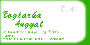 boglarka angyal business card